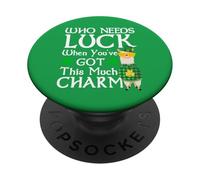 ¿Quién necesita suerte cuando tienes esta llama de San Patricio? PopSockets PopGrip Adhesivo