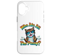 ¿Quién se comió Todo el coño? Humor Divertido Gato maullido Innuendo Hola Carcasa para iPhone 16 Plus