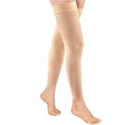 Quién se desliza Black Thigh High Compression Stockings Footless Compression Socks For Women & Men Térmico Chica, caqui, S