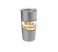 ¿Quién se tiró un pedo? Linda broma divertida y divertida de burbuja de discurso retro Vaso térmico de acero inoxidable de doble pared