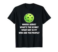 Quién Sirve cuál es la puntuación Jugador de Pickleball Humor Camiseta