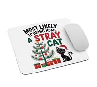 ¿Quién Tiene Más Probabilidades De Adoptar Un Gato Callejero En Navidad? Mouse Pad Bordes Cosidos Alfombrilla De Escritorio Lavable Mousepad para Oficina Hogar Pc 25X30Cm