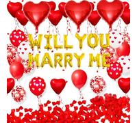 ¿Quieres casarte conmigo kit de decoración de boda propuesta ideas 1000pcs pétalos de rosa rojos ¿Quieres casarte conmigo globos de corazón para San Valentín boda fiesta decoraciones