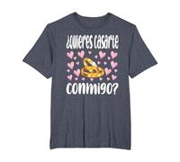 ¿Quieres casarte Conmigo? Propuesta de Matrimonio Camiseta, Hombre Tallas Grandes, Azul Jaspeado, 4X Alto