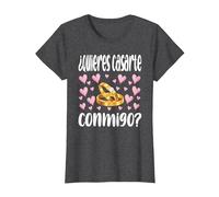 ¿Quieres casarte Conmigo? Propuesta de Matrimonio Camiseta, Mujer, Jaspeado Oscuro, L