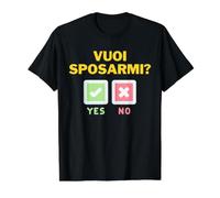 ¿Quieres Casarte Conmigo? Sí o no | Ironía sobre el Matrimonio Camiseta gráfica económica, Hombre, Negro, S
