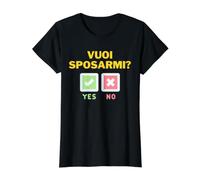 ¿Quieres Casarte Conmigo? Sí o no | Ironía sobre el Matrimonio Camiseta gráfica económica, Mujer, Negro, L