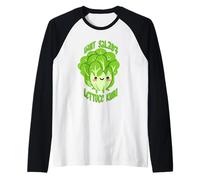 ¿Quieres Ensalada? Lechuga Sabe! Ensalada Juego de Palabras Camiseta Manga Raglan