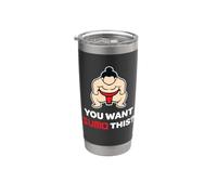 ¿Quieres Sumo This? Divertido Kawaii Sumo Wrestler Big Guy Vaso térmico de acero inoxidable de doble pared