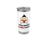 ¿Quieres Sumo This? Divertido Kawaii Sumo Wrestler Big Guy Vaso térmico de acero inoxidable de doble pared