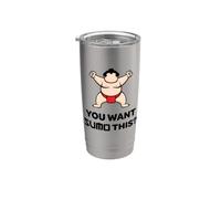 ¿Quieres Sumo This? Divertido Kawaii Sumo Wrestler Big Guy Vaso térmico de acero inoxidable de doble pared