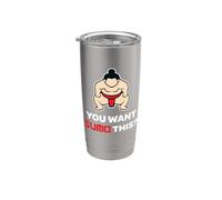 ¿Quieres Sumo This? Divertido Kawaii Sumo Wrestler Big Guy Vaso térmico de acero inoxidable de doble pared