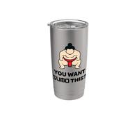 ¿Quieres Sumo This? Divertido Kawaii Sumo Wrestler Big Guy Vaso térmico de acero inoxidable de doble pared