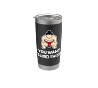 ¿Quieres Sumo This? Divertido Kawaii Sumo Wrestler Big Guy Vaso térmico de acero inoxidable de doble pared