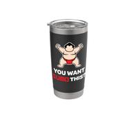 ¿Quieres Sumo This? Divertido Kawaii Sumo Wrestler Big Guy Vaso térmico de acero inoxidable de doble pared