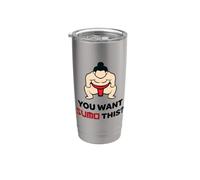 ¿Quieres Sumo This? Divertido Kawaii Sumo Wrestler Big Guy Vaso térmico de acero inoxidable de doble pared