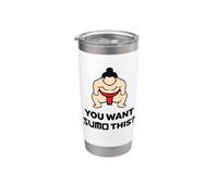 ¿Quieres Sumo This? Divertido Kawaii Sumo Wrestler Big Guy Vaso térmico de acero inoxidable de doble pared