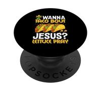 ¿Quieres Taco Bout Jesús? Lechuga Orar PopSockets PopGrip Adhesivo