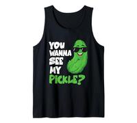 Quieres Ver mi pepinillo Pepino Encurtidos Vegetales Pepinos Camiseta sin Mangas