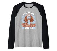 Quiero A Mi Basset Hound Cachorro Perro Basset Hound Camiseta Manga Raglan