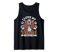 Quiero A Mi Basset Hound Cachorro Perro Basset Hound Camiseta sin Mangas