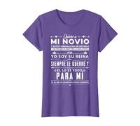 Quiero a mi Novio Camiseta, Mujer, Morado Jaspeado, M