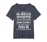 Quiero a mi Novio Camiseta, Mujer Tallas Grandes, Azul Jaspeado, 2XL Grande