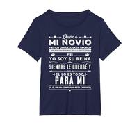 Quiero a mi Novio Camiseta, Mujer Tallas Grandes, Azul Marino, 2XL Grande