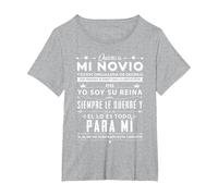 Quiero a mi Novio Camiseta, Mujer Tallas Grandes, Gris Jaspeado, 3XL Grande