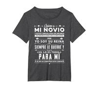 Quiero a mi Novio Camiseta, Mujer Tallas Grandes, Jaspeado Oscuro, 2XL Grande