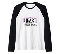 Quiero a mis Tres Hijos Camiseta Manga Raglan