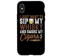 Quiero Beber mi Whisky y Fumar mis cigarros Whisky Cigar Lover Carcasa para iPhone X/XS