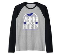 Quiero Comprar una casa de Bienes raíces Flipper Lista de Venta Camiseta Manga Raglan