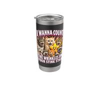 Quiero contar arrugas en tu gato Stink Star Vaso térmico de acero inoxidable de doble pared