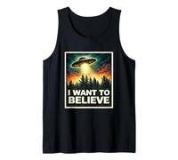 Quiero Creer en Cosmic Mystery UFO Craft Aliens Visitor Camiseta sin Mangas