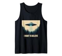 Quiero Creer en un Encuentro soñado con una Nave Extraterrestre con ovnis Vintage Camiseta sin Mangas