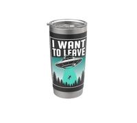 Quiero dejar el espacio extraterrestre de secuestro de ovnis alienígenas Vaso térmico de acero inoxidable de doble pared