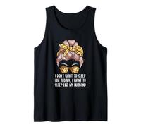 Quiero Dormir como mi Marido mamá Broma Madre Juego de Palabras Camiseta sin Mangas