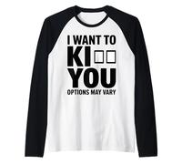 Quiero Koo You Las Opciones Divertidas de Juego de Palabras Pueden Variar Camiseta Manga Raglan