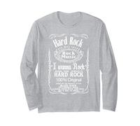 Quiero rockear Este Encanta música Hard Rock Heavy Metal Manga Larga, Unisex para Adultos, Gris Jaspeado, XL