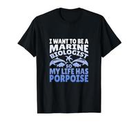 Quiero ser biólogo Marino para Que mi Vida Tenga un diseño de marsopa Camiseta gráfica económica, Hombre, Negro, S