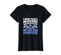 Quiero ser biólogo Marino para Que mi Vida Tenga un diseño de marsopa Camiseta gráfica económica, Mujer, Negro, M