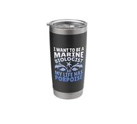 Quiero ser biólogo marino para que mi vida tenga un diseño de marsopa Vaso térmico de acero inoxidable de doble pared