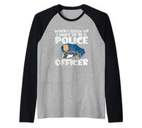 Quiero ser un Oficial de policía Blue Line Future Cop Camiseta Manga Raglan