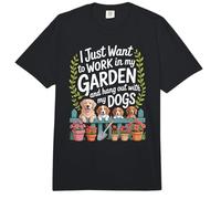 Quiero Trabajar en mi jardín y Pasar el rato con mis Perros Divertido Comfort Colors Adult Heavyweight T-Shirt