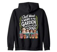 Quiero Trabajar en mi jardín y Pasar el rato con mis Perros Divertido Sudadera con Capucha