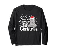 Quiero un hipopótamo para Navidad, hipopótamo de Navidad para niños y Mujeres Manga Larga