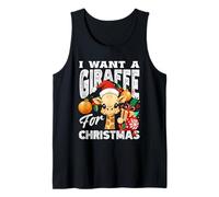 Quiero una Jirafa para Navidad Divertida para niños Camiseta sin Mangas