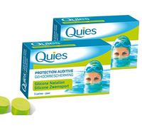 Quies - Caja de 3 pares de protectores auditivos de silicona, especial para natación