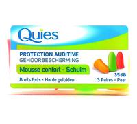 Quies Tapones auditivos de espuma Confort, fluorescentes y suaves – 3 pares